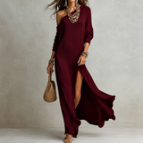 Keara™ Elegant Dress – Burgundy | The Bellemont Sisters Australia