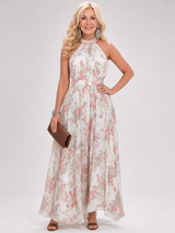 Guinevere™ Floral Print Flowing Skirt Midi Dress – Floral | The Bellemont Sisters Australia