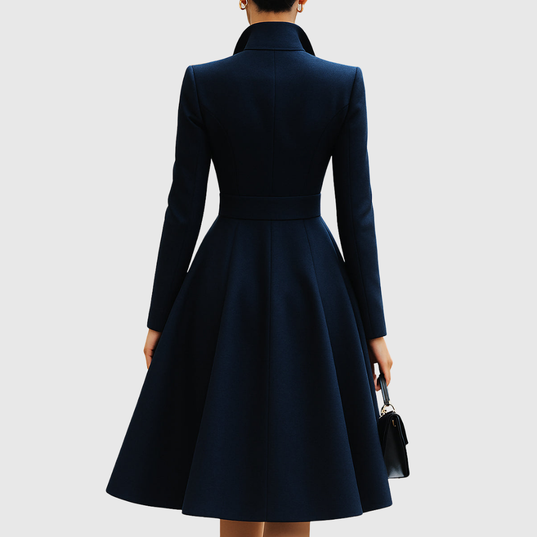 Eleanor | Navy Tailored Fit Coat Dress | The Bellemont Sisters Australia