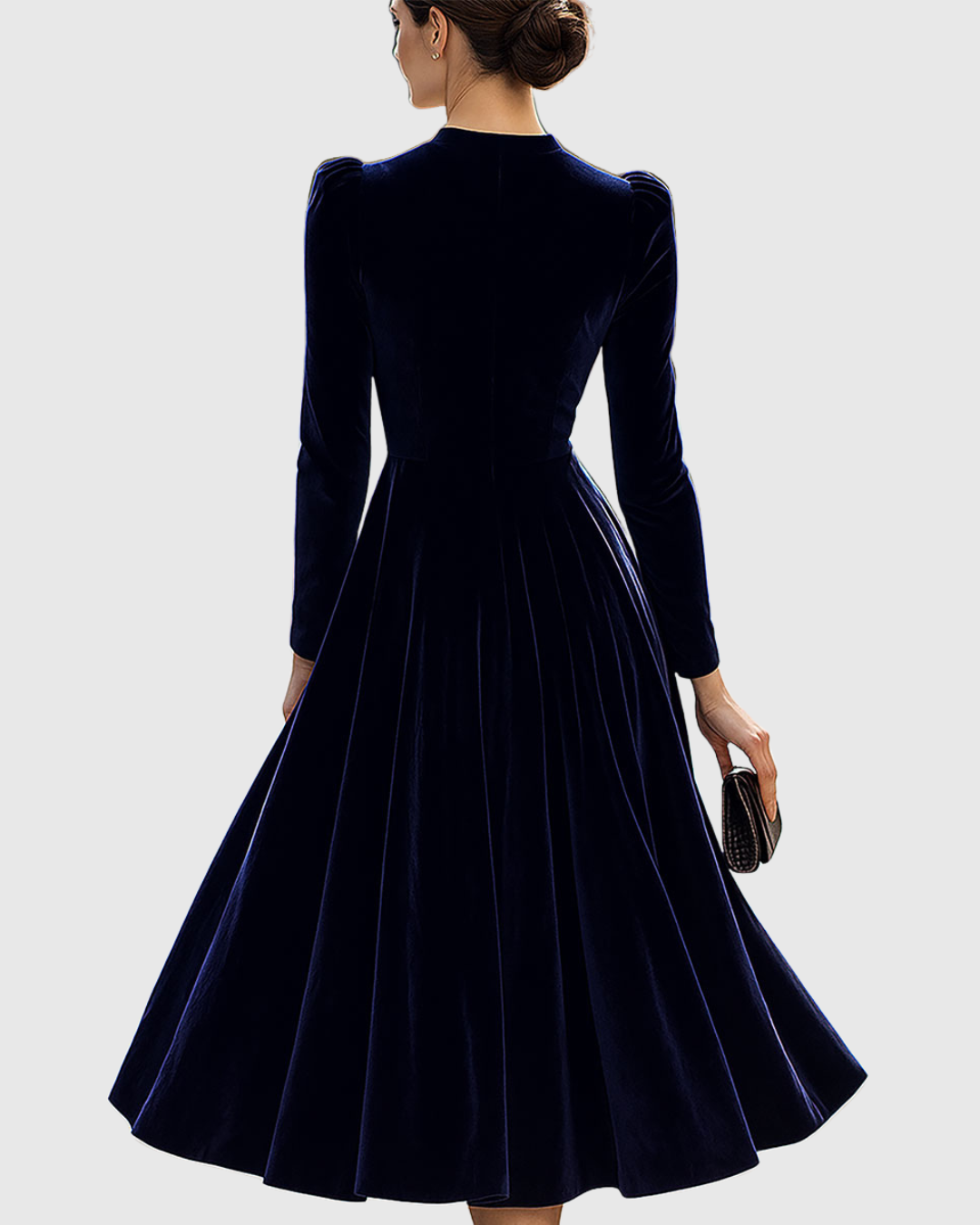 Sibella | Navy Long-Sleeve Midi Dress | The Bellemont Sisters Australia