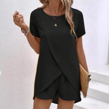 AMALIA™ – Elegant Summer Co-ord Lounge Set – Black | The Bellemont Sisters Australia