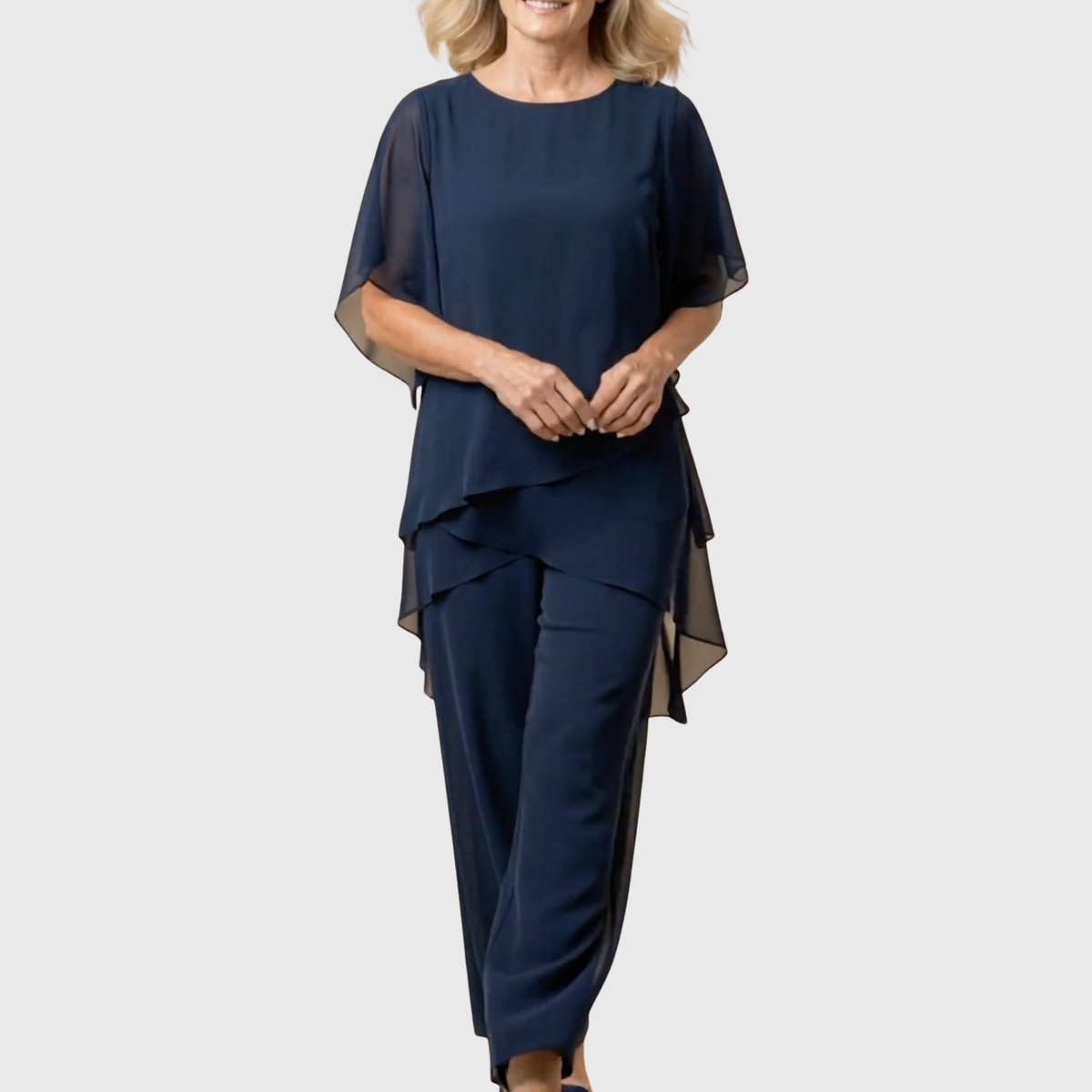 Linda | Suit with draped palazzo pants | The Bellemont Sisters Australia