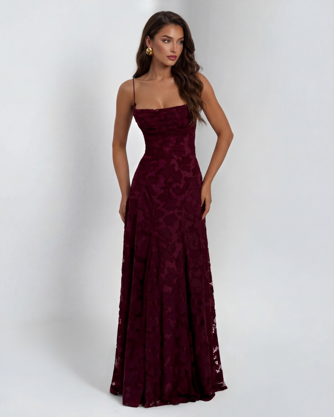 Trixie™ Maxi Dress – Burgundy | The Bellemont Sisters Australia