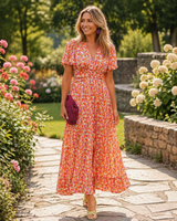 Alice | Summer Dress – Orange | The Bellemont Sisters Australia