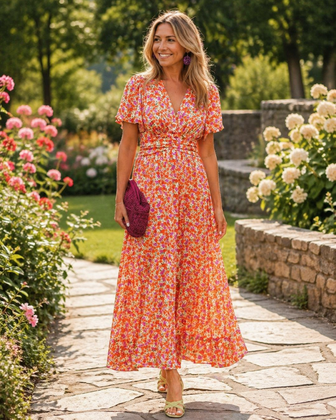 Alice | Summer Dress – Orange | The Bellemont Sisters Australia