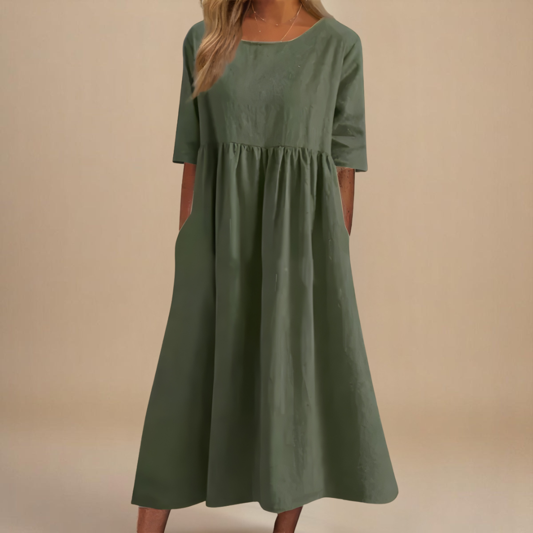 Faye | Flattering Dress – Green | The Bellemont Sisters Australia