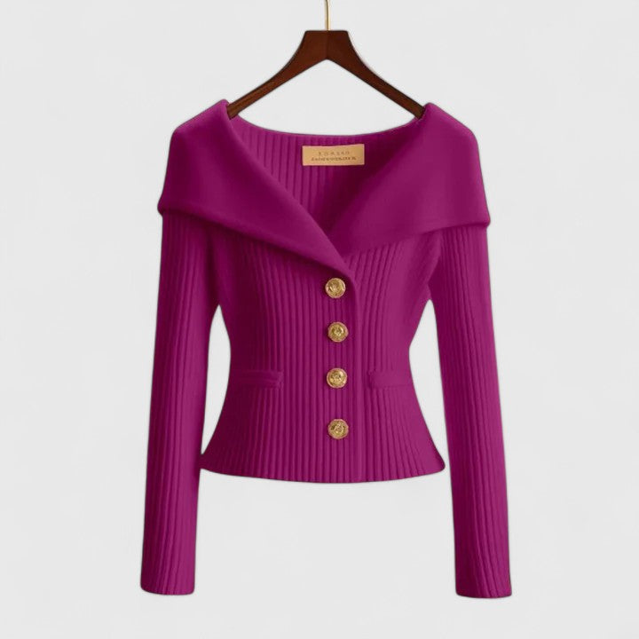 Avelora | Elegant Cardigan – Purple | The Bellemont Sisters Australia