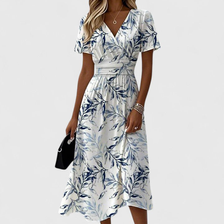 Fenyska | Elegant Dress – Floral White | The Bellemont Sisters Australia