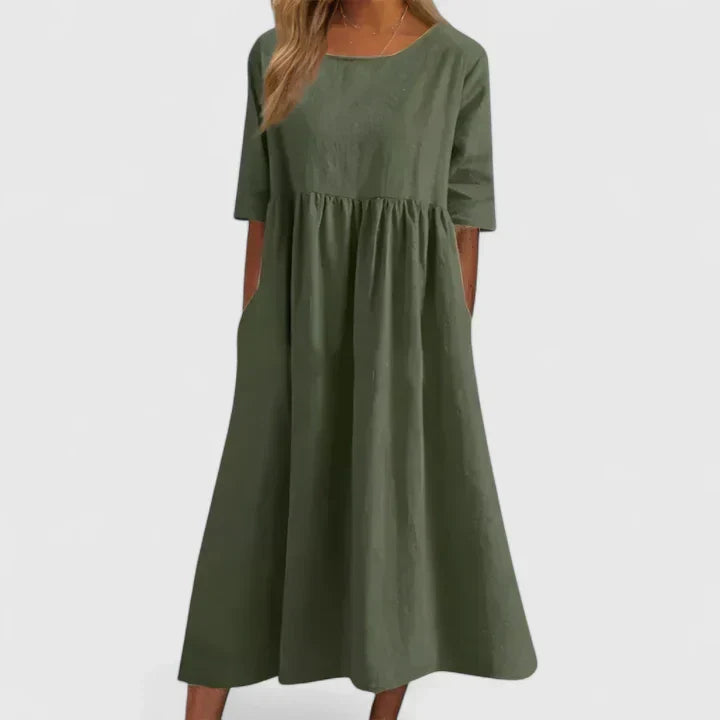 Thalyvia | Comfortable Dress – Green | The Bellemont Sisters Australia