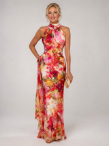 Elisabetta | Halter Neck Floral Print Maxi Dress – Floral | The Bellemont Sisters Australia
