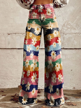 Léon - Elegant Floral Trousers – Multicolor | The Bellemont Sisters Australia