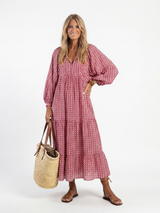 Arlette | Geometric Print Long Sleeve Midi Dress – Geometric | The Bellemont Sisters Australia