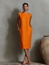 Women's Orange Shift Dress – Orange | The Bellemont Sisters Australia