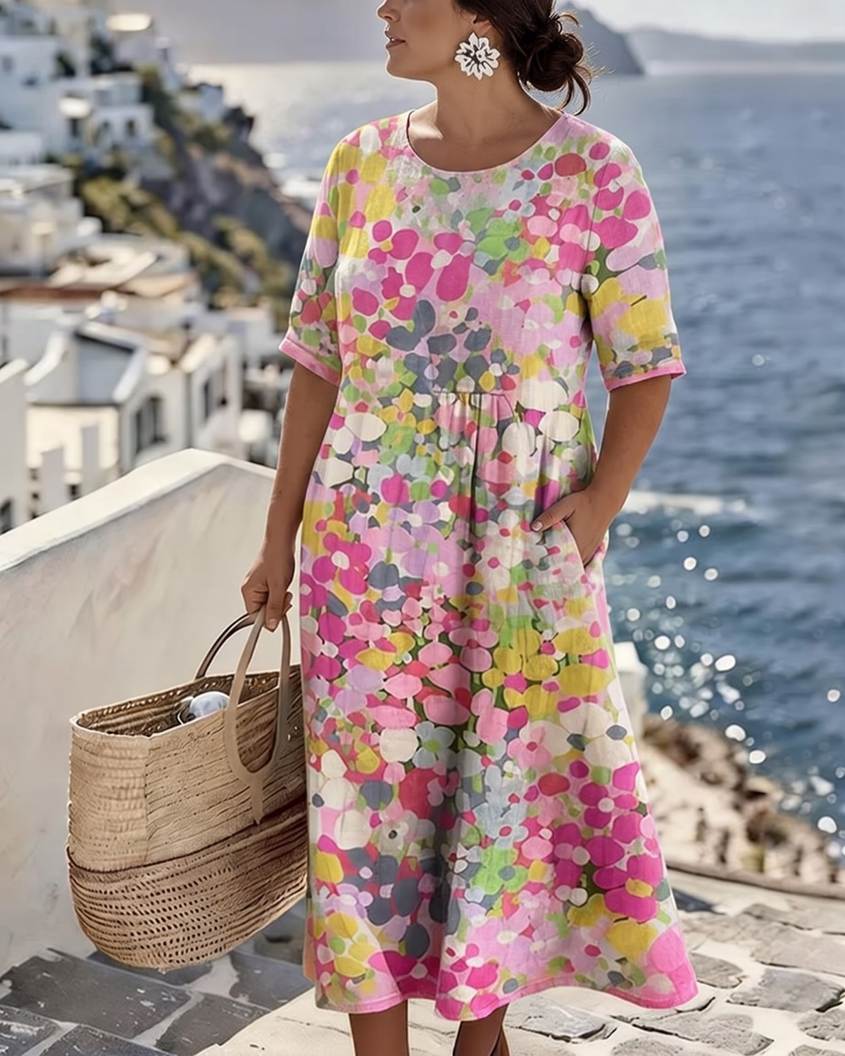 ELENA™ - ELEGANT FLORAL SUMMER MIDI DRESS | The Bellemont Sisters Australia