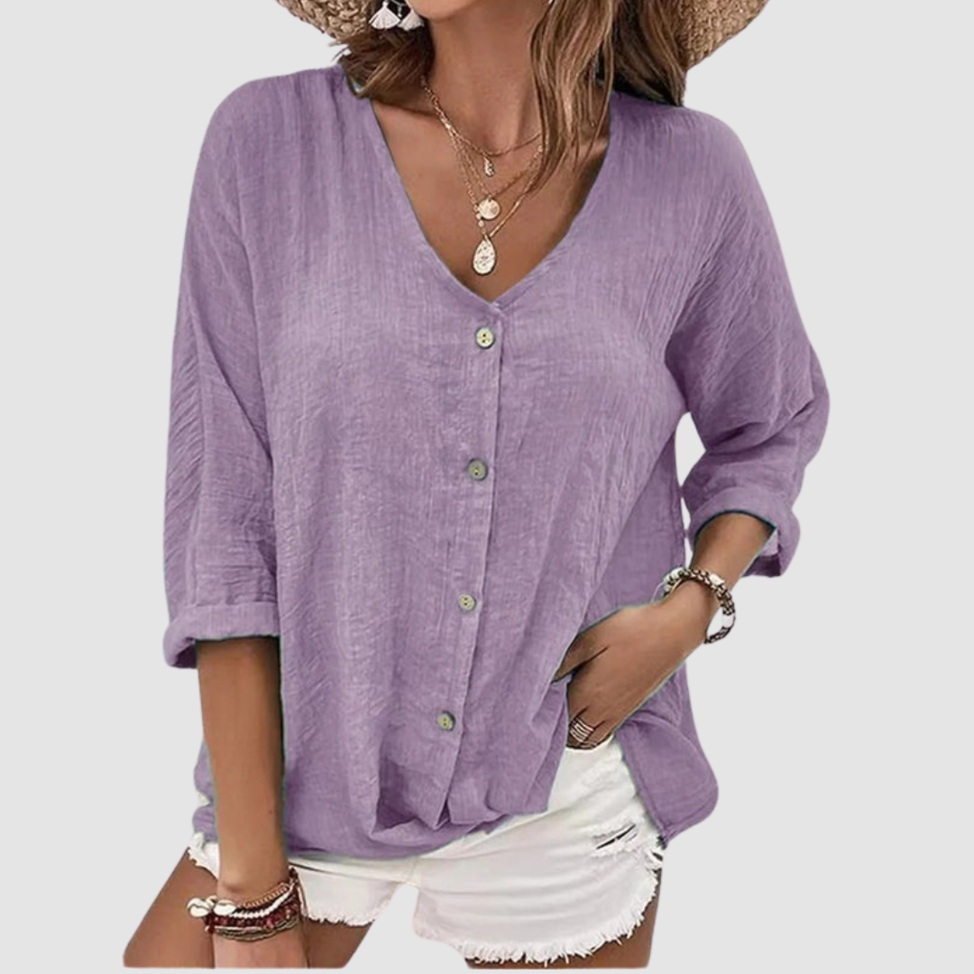 Monica™ Elegant Breathable Blouse – Purple | The Bellemont Sisters Australia