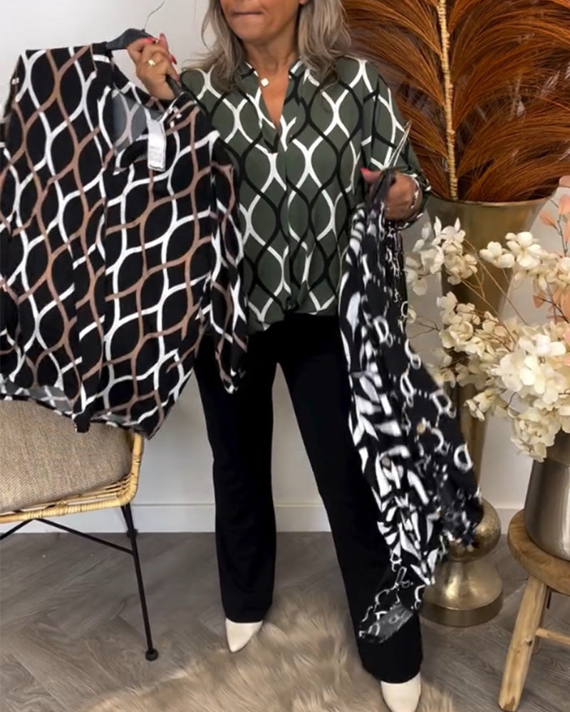 Meri™ Graphic Print Blouse | The Bellemont Sisters Australia