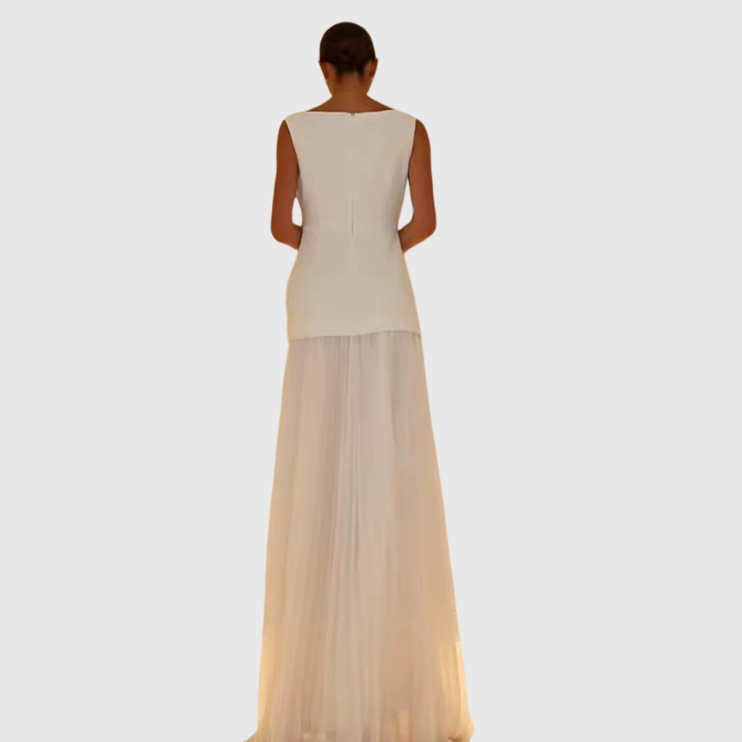 Rowina | Sleeveless Dress With Flowing Pleats | The Bellemont Sisters Australia