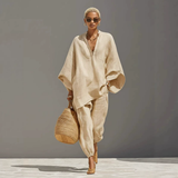 Batwing Sleeve V-Neck Lounge Set – Apricot | The Bellemont Sisters Australia