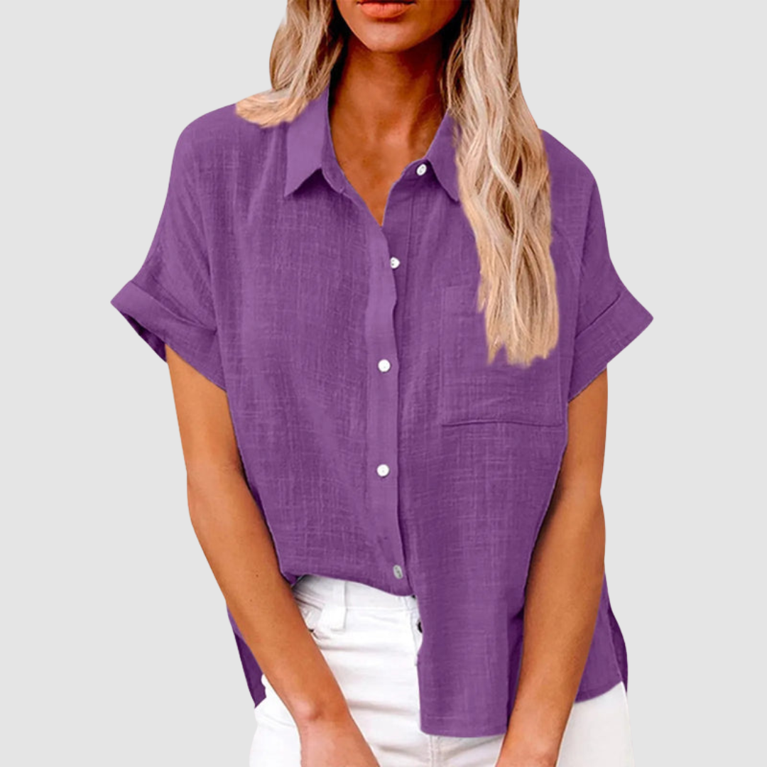 Carol™ Elegant Casual Blouse – Purple | The Bellemont Sisters Australia