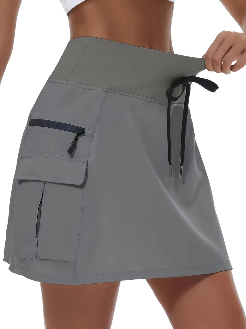 Tess | Comfortable Active Skirt Shorts – Light gray (almost sold out) | The Bellemont Sisters Australia