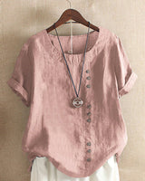 Beatrice | Women Button Detail Casual Short Sleeve Blouse – Pink | The Bellemont Sisters Australia