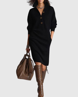 Arianell | Pure Wool Winter Knit Midi Dress – Black (Almost Sold Out) | The Bellemont Sisters Australia