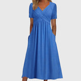 Viola | Midi Dress With Tummy Control – Blue | The Bellemont Sisters Australia