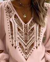 Sandra | Puffed Sleeve Blouse with Wide V-Neck | The Bellemont Sisters Australia