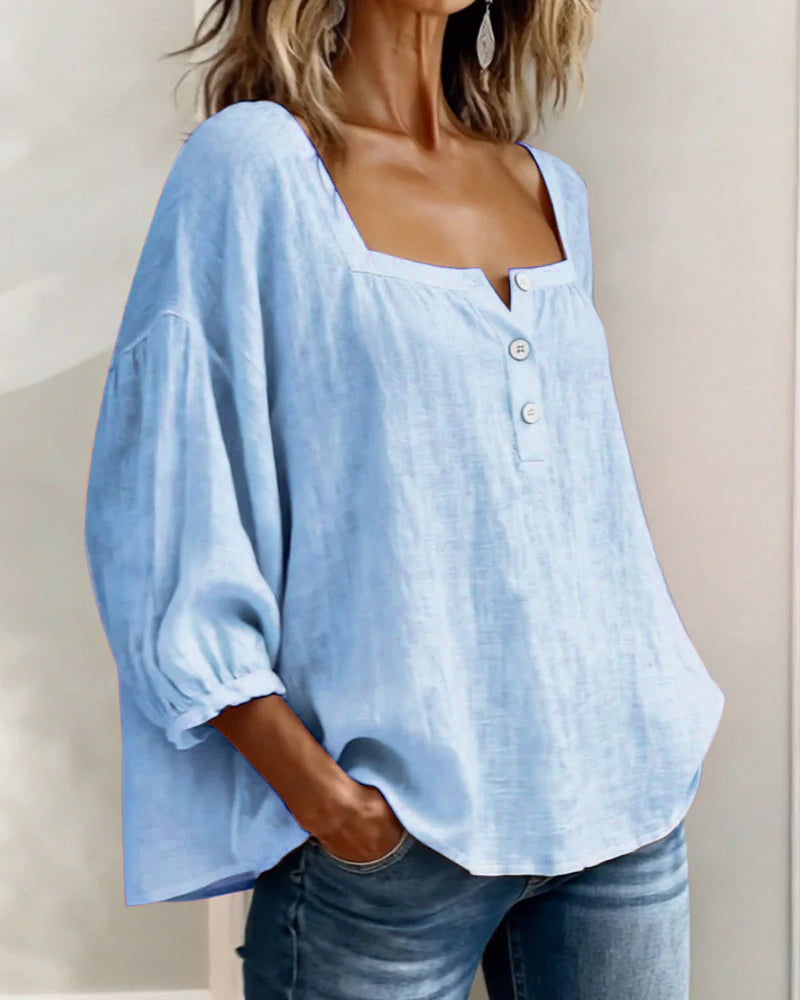 Diane | Square Neck Lantern Sleeve Shirt | The Bellemont Sisters Australia