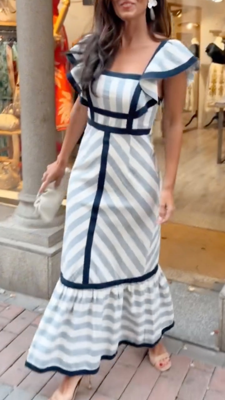 Dianne | Retro Striped Maxi Dress | The Bellemont Sisters Australia