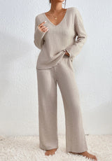 Luna | Knit Co-Ord Set – Beige | The Bellemont Sisters Australia