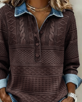 Dolores |Trendy Sweatshirt with Half Button and Collar | The Bellemont Sisters Australia