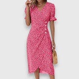Tessina – Elegant Floral Dress – Red | The Bellemont Sisters Australia