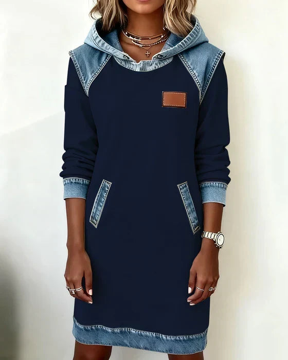 Lunariae – Casual Contrast Hoodie Dress | The Bellemont Sisters Australia
