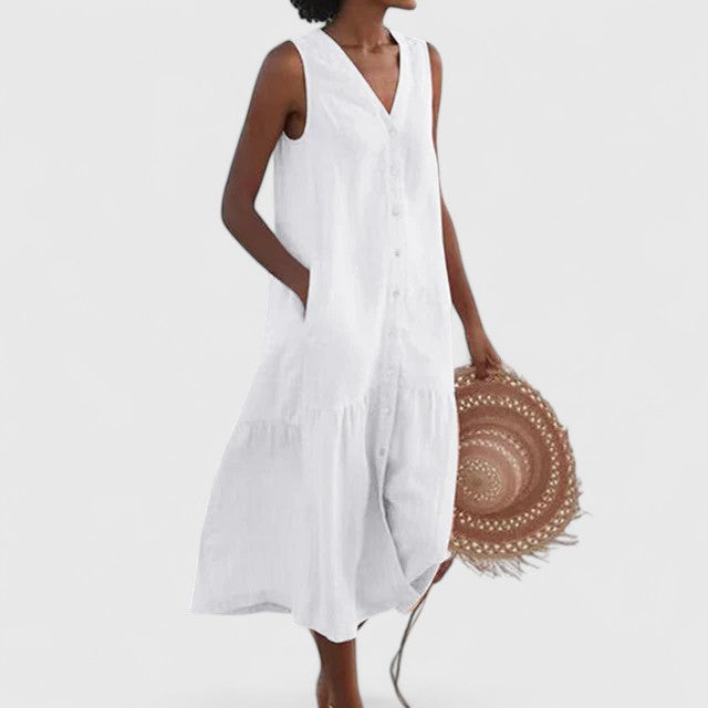 Veranika | Comfortable Dress – White | The Bellemont Sisters Australia