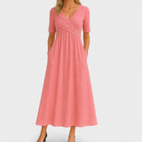Ida | Elegant Midi Dress – Pink | The Bellemont Sisters Australia