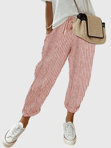 Reina | Elegant Women's Pants – Red (Striped) | The Bellemont Sisters Australia