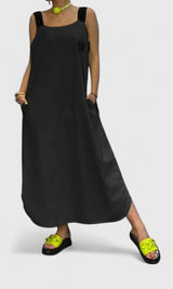 Pandora | Elegant Suspender Dress – Black | The Bellemont Sisters Australia