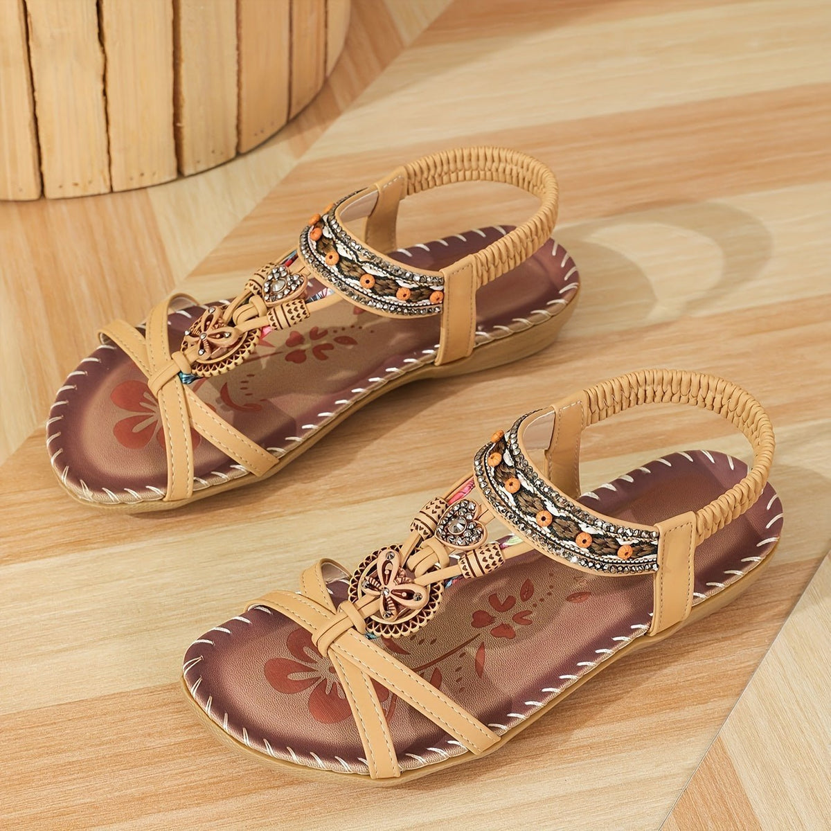 Nalu | Boho Flat Sandals – Earthy Yellow | The Bellemont Sisters Australia