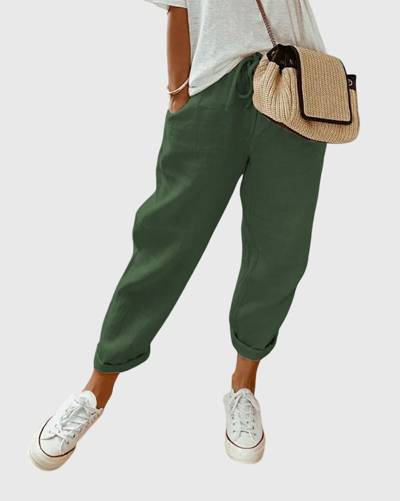 Reina | Elegant Women's Pants – Green | The Bellemont Sisters Australia