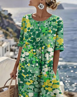 ELENA™ - ELEGANT FLORAL SUMMER MIDI DRESS | The Bellemont Sisters Australia