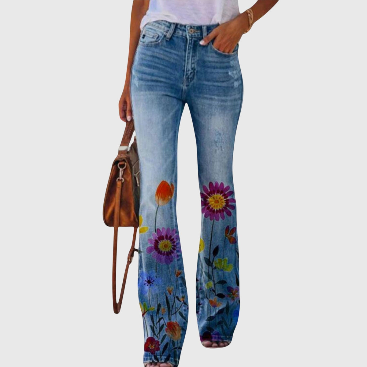 Pants With Flowers – Red Flower | The Bellemont Sisters Australia