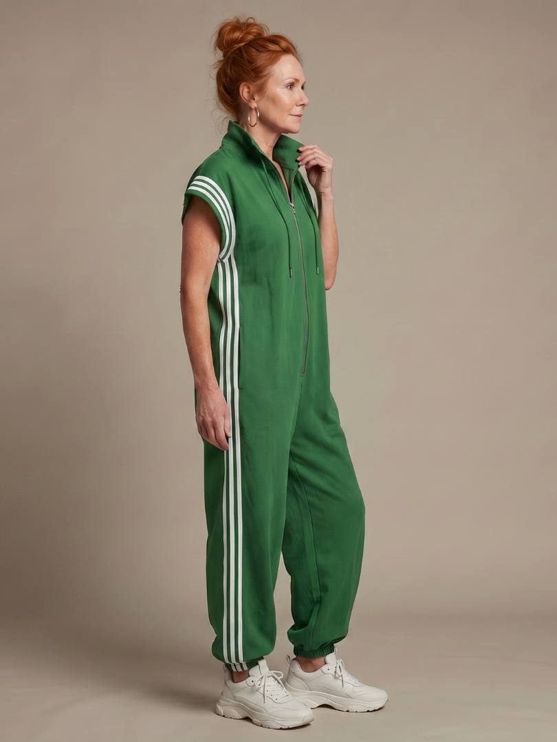 Lark | Zip Front Stripe Panel Jumpsuit | The Bellemont Sisters Australia