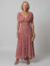 Calen™ Off Shoulder Flow Midi Dress – Pink | The Bellemont Sisters Australia