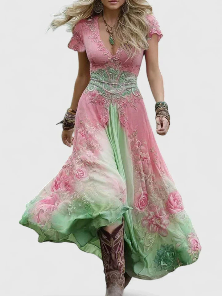 Sydneighh | Elegant Maxi Dress – Pink | The Bellemont Sisters Australia