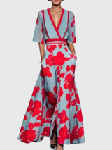 Claire | Elegant Spring Dress – Red | The Bellemont Sisters Australia