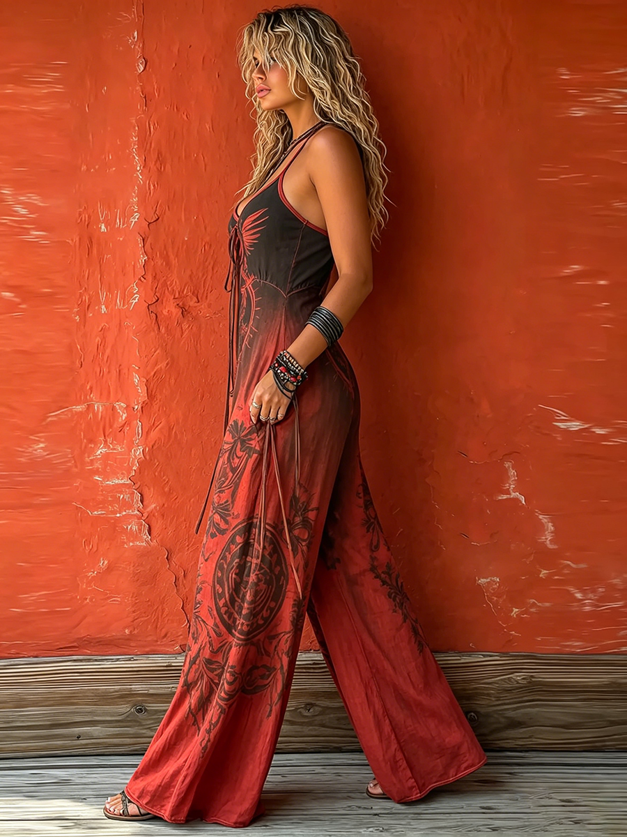 Bohemian-style Strappy Stretchy Jumpsuit | The Bellemont Sisters Australia