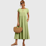 Fenella | Comfortable Midi Dress – Light Green | The Bellemont Sisters Australia