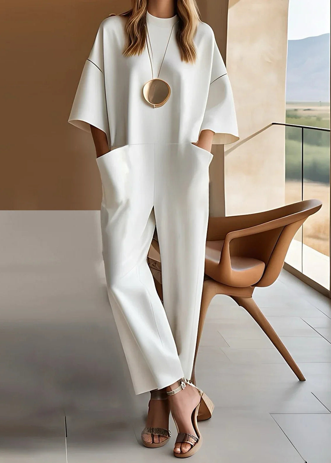 Emmy™ Elegant Short-Sleeve Jumpsuit – White | The Bellemont Sisters Australia