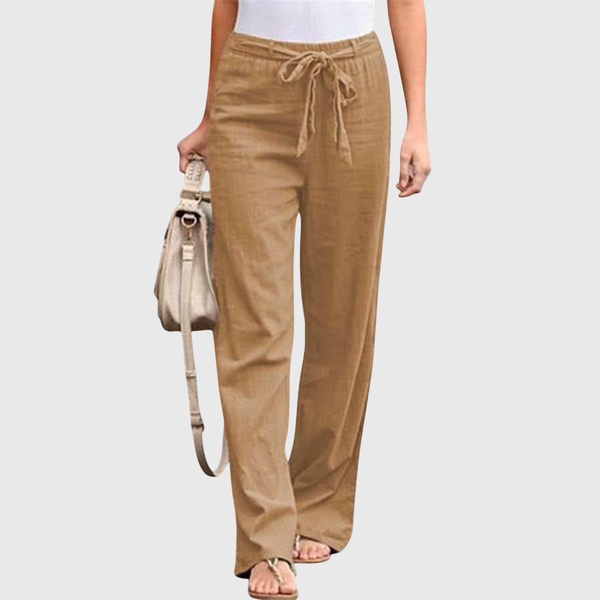Loreen - Lightweight Pants – Light Brown | The Bellemont Sisters Australia